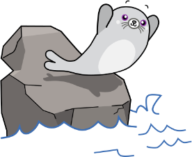 Eine Robbe, die ins Wasser taucht